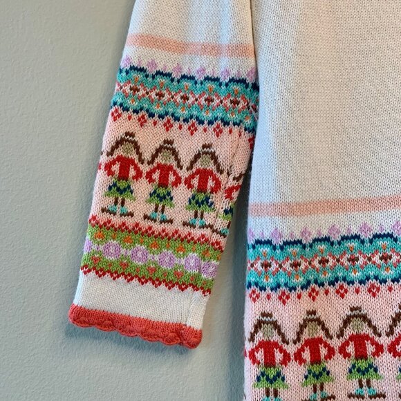 BABY GAP Nutcracker Sweater Dress Girls 5 5T Fair Isle Holiday Soft Angora Blend - Picture 3 of 7